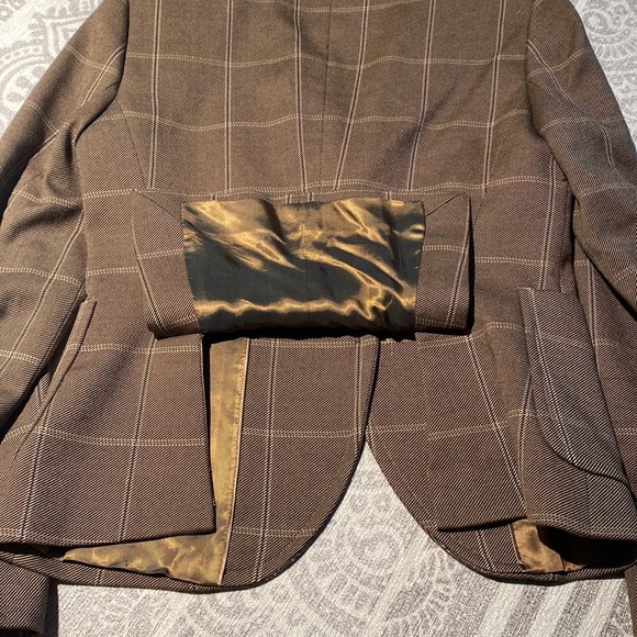 Massimo Dutti Wool Brown Plaid Blazer - Picture 15 of 16